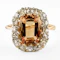 Antique Imperial Topaz Diamond Cluster Ring - Saddingtons Jewellery Stand 375 - image 2