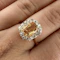 Antique Imperial Topaz Diamond Cluster Ring - Saddingtons Jewellery Stand 375 - image 1