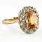 Antique Imperial Topaz Diamond Cluster Ring - Saddingtons Jewellery Stand 375 - image 3