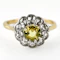 Edwardian Yellow Sapphire & Diamond Cluster Ring - Saddingtons Jewellery Stand 375 - image 1