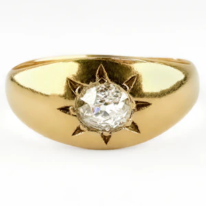 Victorian Single Stone Diamond Gypsy Ring - Saddingtons Jewellery Stand 375