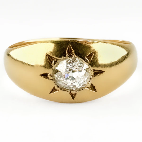 Victorian Single Stone Diamond Gypsy Ring - Saddingtons Jewellery Stand 375 - image 1
