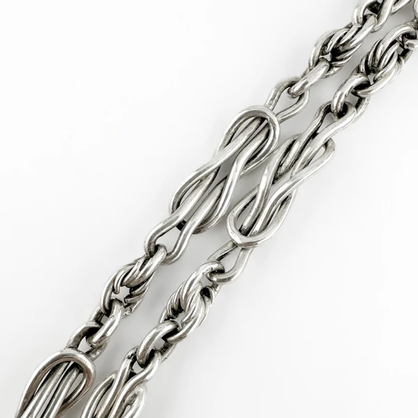 Edwardian Knot & Reef Albert Chain With T-Bar - Saddingtons Jewellery Stand 375 - image 2