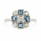Vintage 18ct Gold & Platinum Aquamarine Chequerboard Ring, c.1950s - image 1