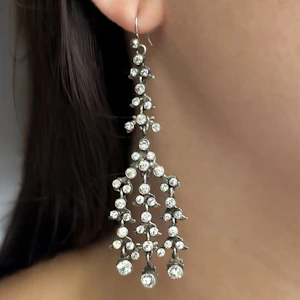 Edwardian Paste Chandelier Earrings - Saddingtons Jewellery Stand 375