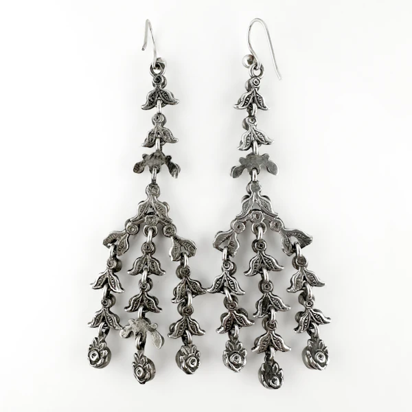 Edwardian Paste Chandelier Earrings - Saddingtons Jewellery Stand 375 - image 3