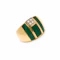 Vintage 1970s 18ct Gold Malachite & Diamond Ring - image 2