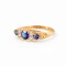 Edwardian 18ct Gold Sapphire & Diamond Ring - image 1