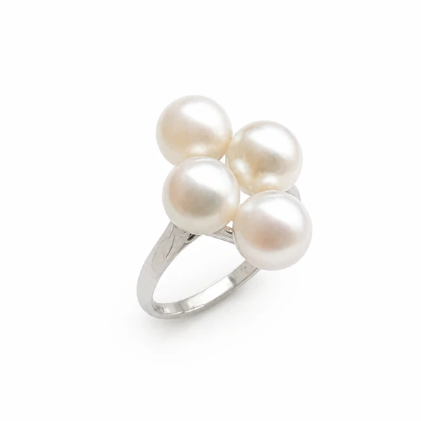 Art Deco Pearl Ring in Platinum c.1920s - image 1