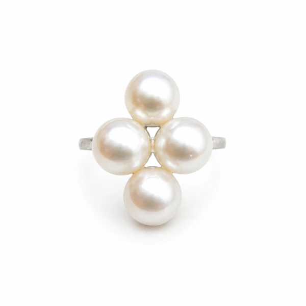 Art Deco Pearl Ring in Platinum c.1920s - image 2
