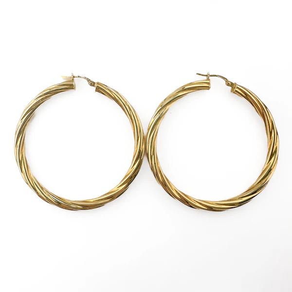Unoaerre Twisted-Rope Hoop Earrings - Saddingtons Jewellery Stand 375 - image 2