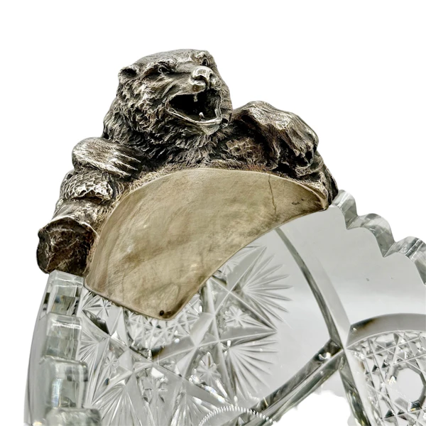Russian silver and cut glass kovsh, Moscow, c.1910. - image 6