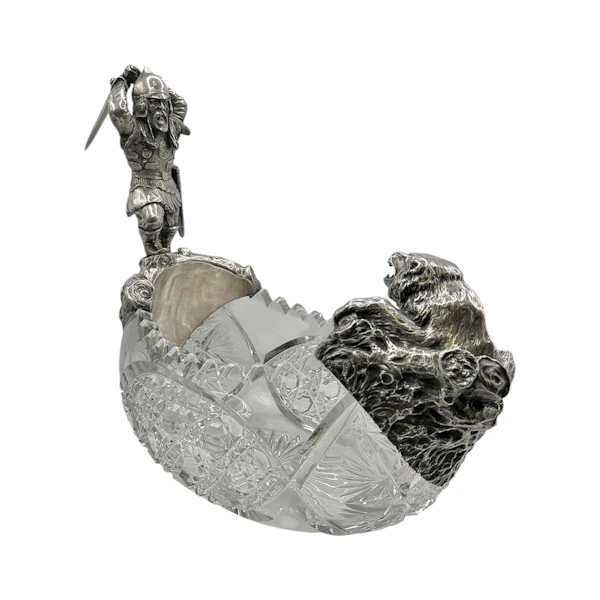 Russian silver and cut glass kovsh, Moscow, c.1910. - image 2