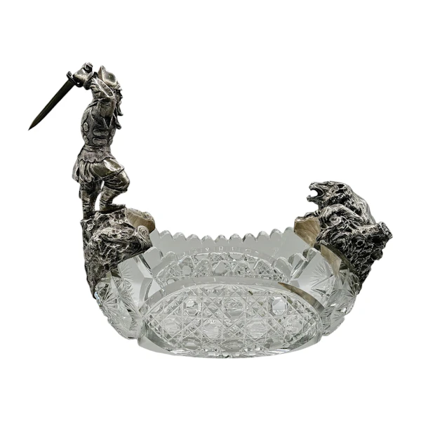 Russian silver and cut glass kovsh, Moscow, c.1910. - image 3