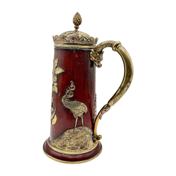 Russian silver gilt and lacquer tankard, Moscow, 1882 by Pavel Ovchinnikov. - image 5