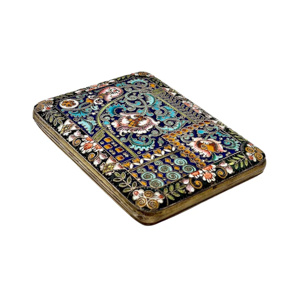 Russian silver gilt, shaded and pictorial enamel cigarette case, Moscow, c.1910. - image 4