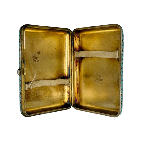 Russian silver gilt and cloisonné enamel cigarette case, Moscow , c.1910 by Pavel Ovchinnikov. - image 6