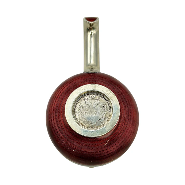 Faberge red guilloché enamel kovsh, St Petersburg, c.1900. - image 5