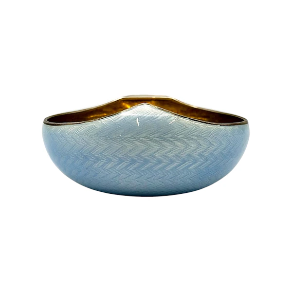 Faberge silver gilt and light blue guilloché enamel kovsh, St Petersburg, c.1900. - image 2