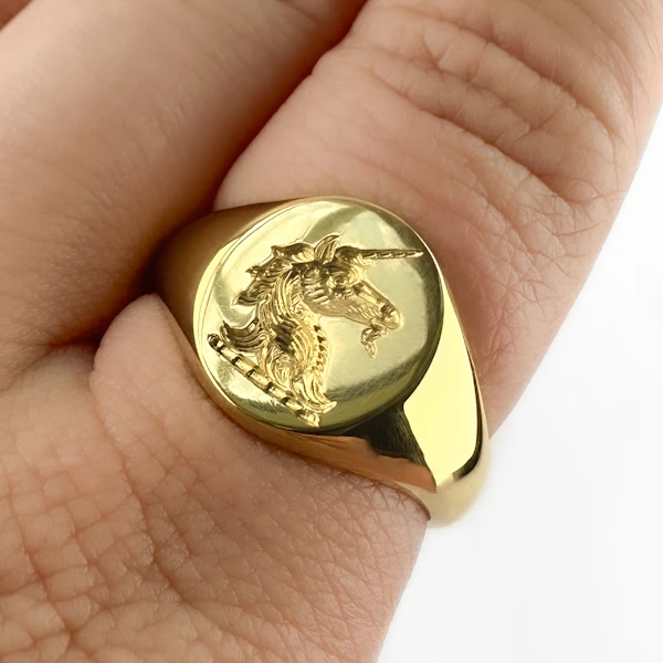 Unicorn Intaglio Signet Ring - Saddingtons Jewellery Stand 375 - image 1