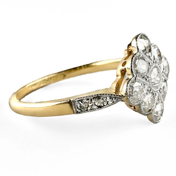 Edwardian Diamond Cluster Ring - Saddingtons Jewellery Stand 375 - image 3