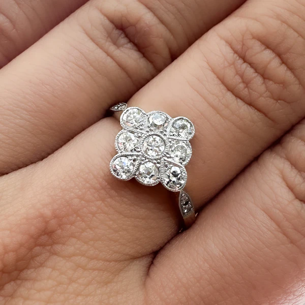 Edwardian Diamond Cluster Ring - Saddingtons Jewellery Stand 375 - image 2