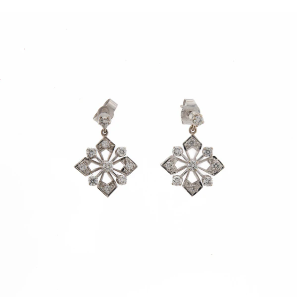 18ct Diamond Pattern Drop Snowflake Spectrum Antiques - image 1