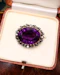 Downstairs at Grays: A very fine Amethyst & Diamond Oval Brooch in High Carat Yellow Gold & Platinum. English Circa 1890-1905 - image 2