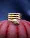 Downstairs at Grays: very fine 18 Carat Yellow Gold (tested),Triple Coil Snake Ring, with an old cut Diamond of approximately 0.27 Carats, Circa 1910 - image 1