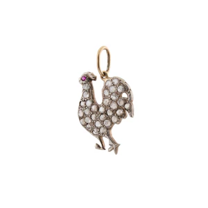 Art Deco Diamond and Platinum Cockerel Pendant in 15ct Gold Spectrum Antiques