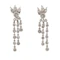Art Deco Platinum Diamond Fire Drop Earrings Spectrum Antiques - image 1