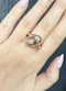Rose gold double pear diamond snake ring - image 1