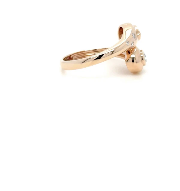 Rose gold double pear diamond snake ring - image 3