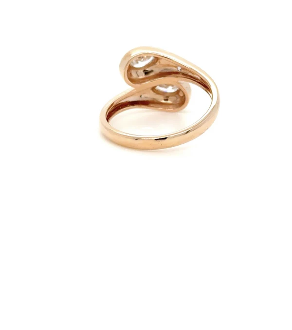 Rose gold double pear diamond snake ring - image 4