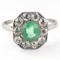 Edwardian Emerald & Diamond Cluster Ring - Saddingtons Jewellery Stand 375 - image 1