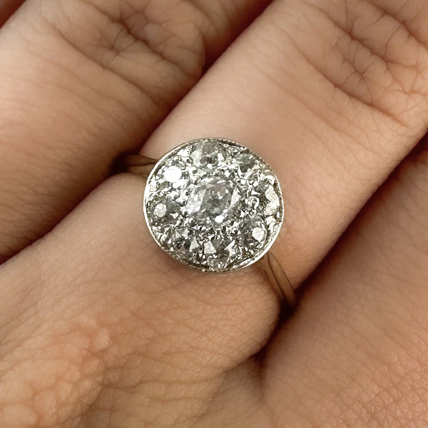 Edwardian Diamond Daisy Cluster Ring - Saddingtons Jewellery Stand 375 - image 4