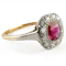 Edwardian Burma Ruby & Diamond Cluster Ring - Saddingtons Jewellery Stand 375 - image 2