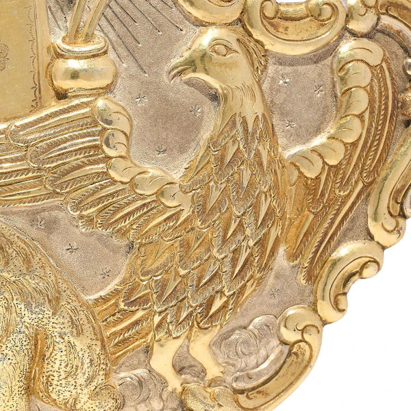 A rare and important 17th/early 18th century Japanese silver and parcel gilt buckle/clasp with&nbsp;exceptionally rare Christian decoration. - image 3