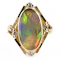 Vintage Geometric Black Opal & Diamond Ring - Saddingtons Jewellery Stand 375 - image 2