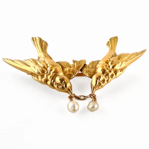 French Love Bird Brooch - Saddingtons Jewellery Stand 375