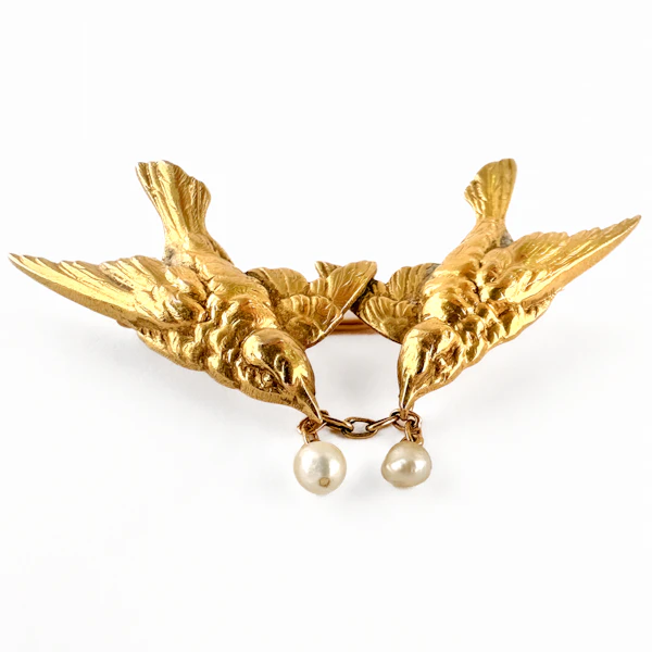 French Love Bird Brooch - Saddingtons Jewellery Stand 375 - image 1