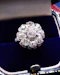 A very fine 18ct White Gold 1930's Platinum-tipped French Diamond Cluster ring - image 1