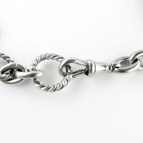 Edwardian Silver Fancy Link Chain - Saddingtons Jewellery Stand 375 - image 2