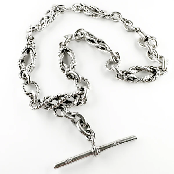 Edwardian Silver Fancy Link Chain - Saddingtons Jewellery Stand 375 - image 3
