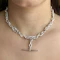 Edwardian Silver Fancy Link Chain - Saddingtons Jewellery Stand 375 - image 1