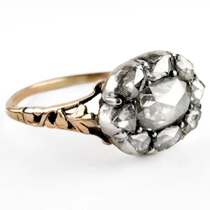 Georgian Rose Cut Diamond Cluster Ring - Saddingtons Jewellery Stand 375