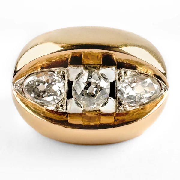 Vintage 1.80ct 3 Stone Diamond Gypsy Ring - Saddingtons Jewellery Stand 375 - image 1