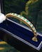 A very fine 15 ct Yellow Gold (tested), 2.20 Carat Colombian Emerald & Diamond Half Hinged Bangle. English Circa 1900. - image 5
