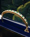 A very fine 15 ct Yellow Gold (tested), 2.20 Carat Colombian Emerald & Diamond Half Hinged Bangle. English Circa 1900. - image 3