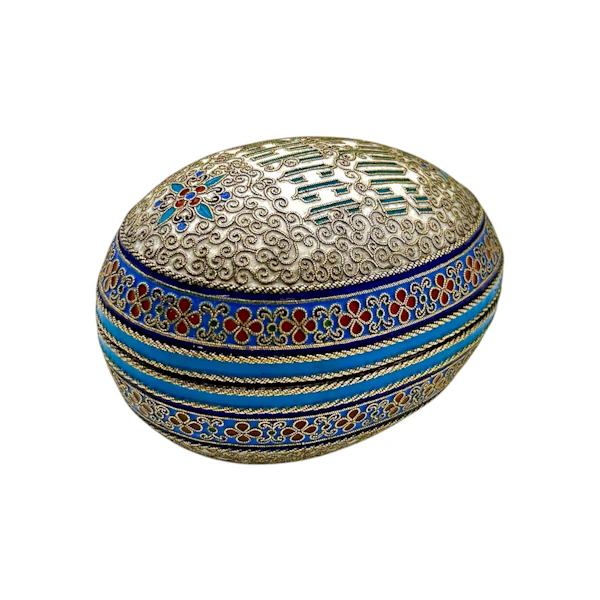 Russian silver gilt and cloisonné enamel easter egg, Moscow, c.1890 by Khlebnikov. - image 2